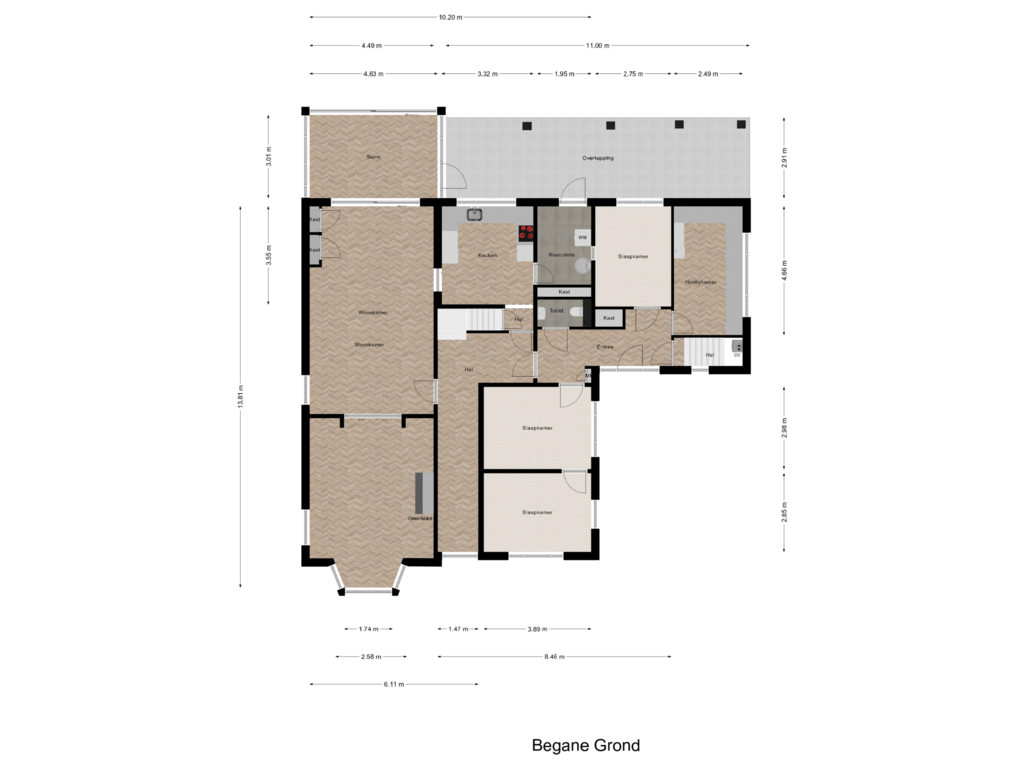 Bekijk plattegrond van Begane Grond van Dorpsstraat 769