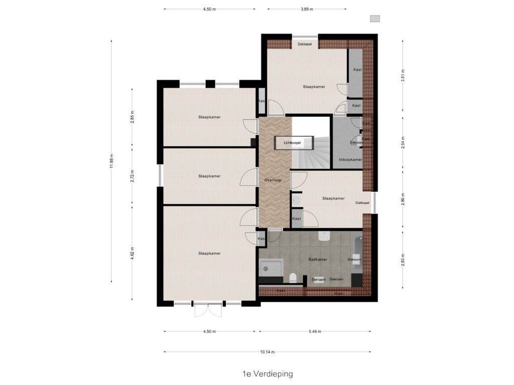 Bekijk plattegrond van 1e Verdieping van Dorpsstraat 769