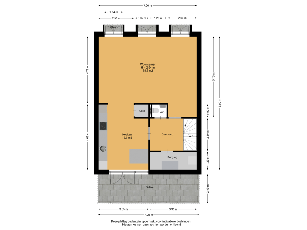 Bekijk plattegrond van 2e Verdieping van Honingbijstraat 59