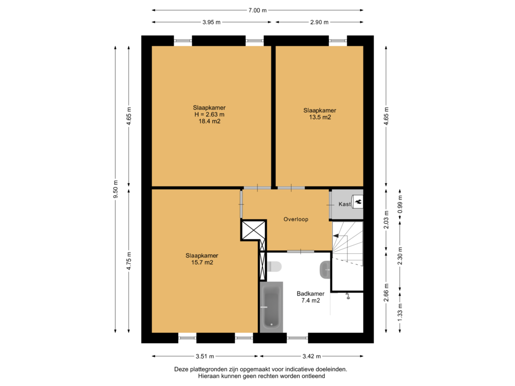 Bekijk plattegrond van 3e Verdieping van Honingbijstraat 59