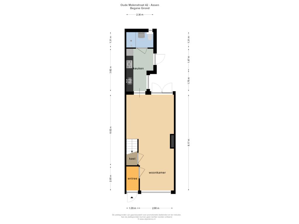 View floorplan of BEGANE GROND of Oude-Molenstraat 42