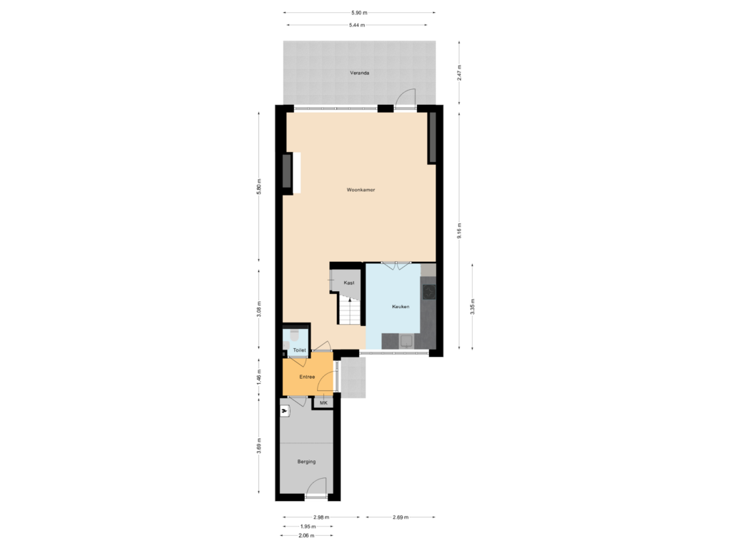 Bekijk plattegrond van Begane Grond van Sirius 70