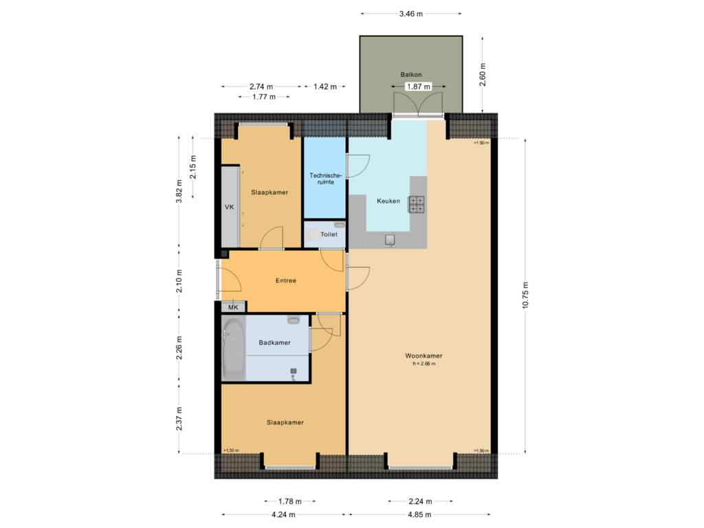 Bekijk plattegrond van Begane Grond van Brugstraat 73