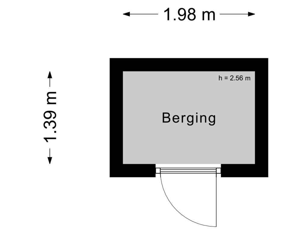 Bekijk plattegrond van Berging van Brugstraat 73