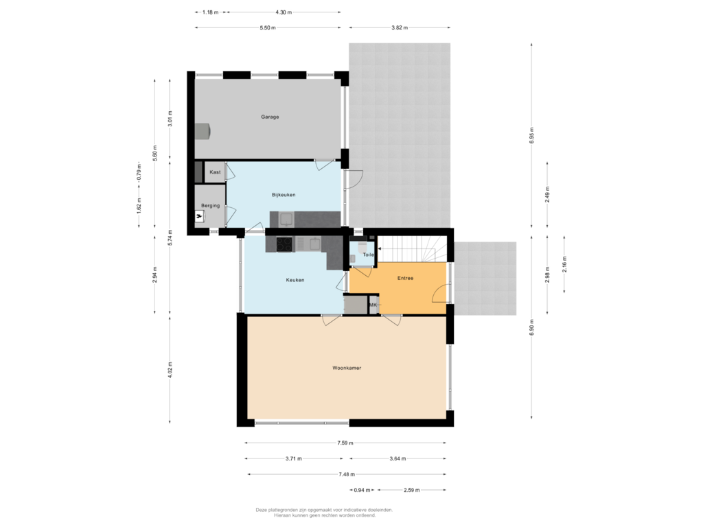 Bekijk plattegrond van Begane grond van Bosbergstraat 22