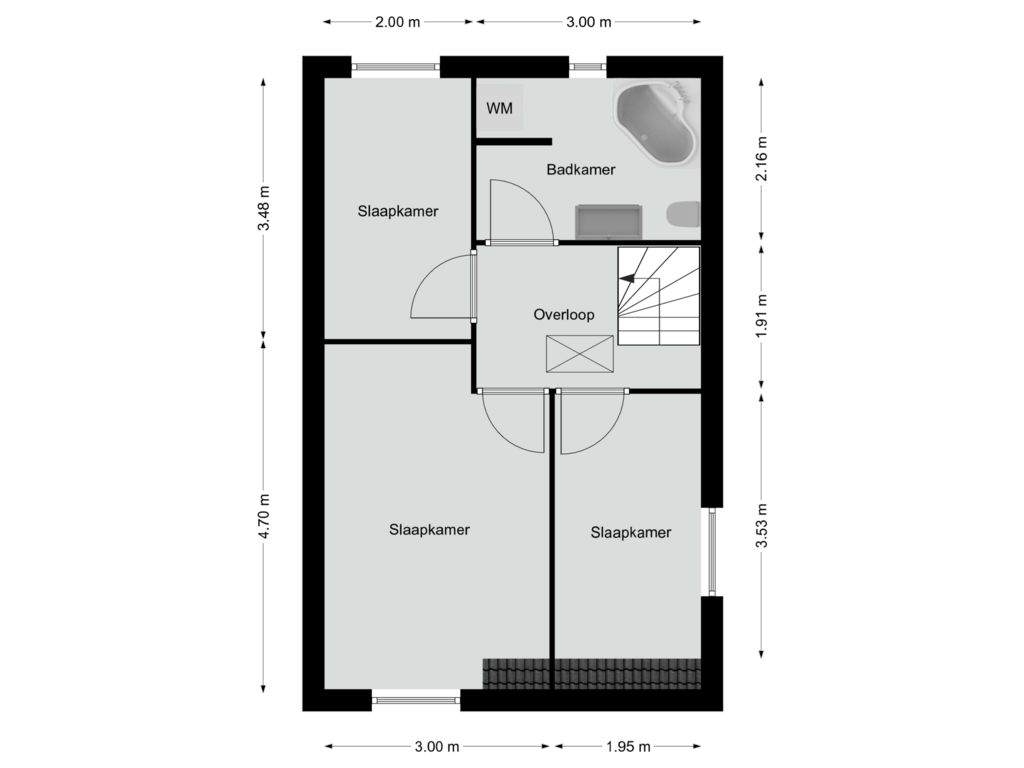 Bekijk plattegrond van Eerste verdieping van Sintelstraat 4