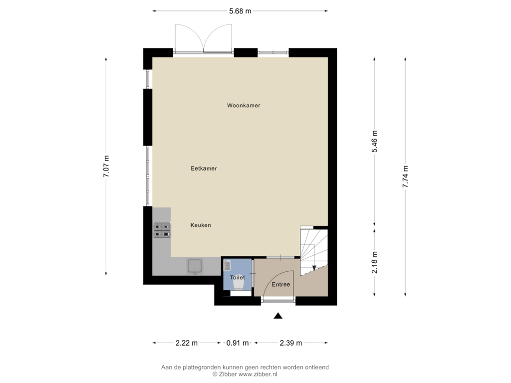 Bekijk plattegrond van Begane Grond van Hogeweg 57-0012