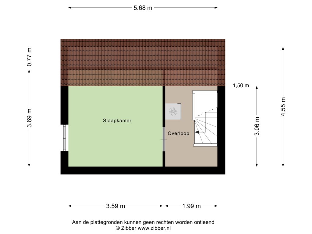 Bekijk plattegrond van Tweede Verdieping van Hogeweg 57-0012