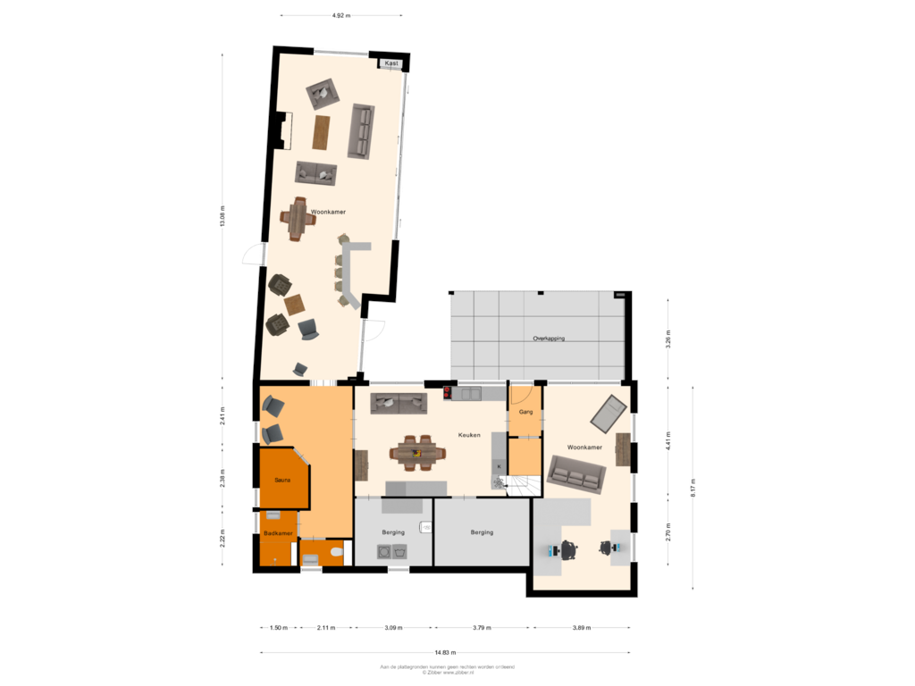 Bekijk plattegrond van Kelder van Bergerweg 14