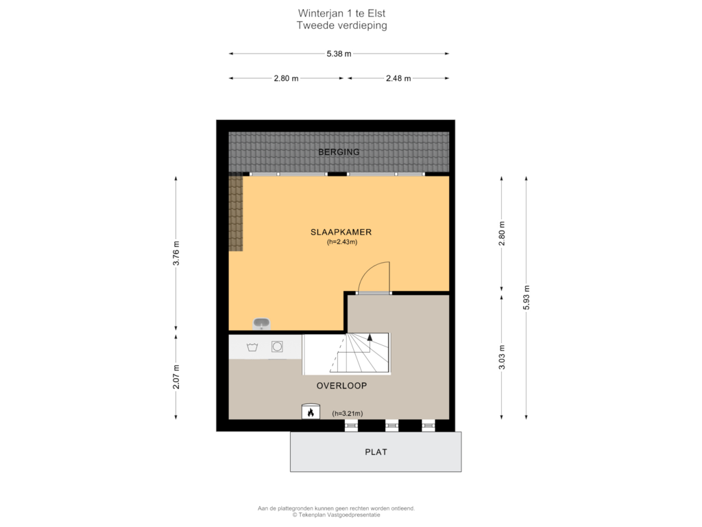 View floorplan of Tweede verdieping of Winterjan 1