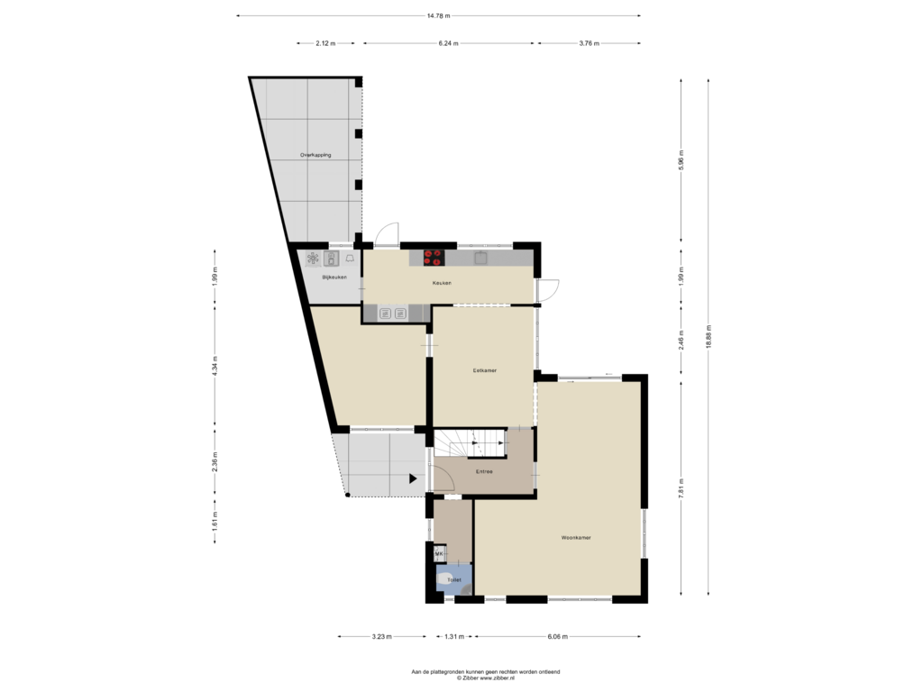 View floorplan of Begane Grond of Kruisstraat 21