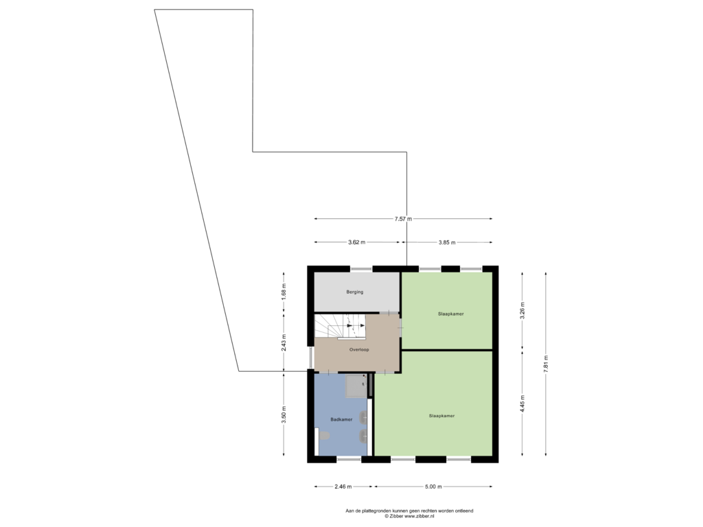 View floorplan of Eerste verdieping of Kruisstraat 21