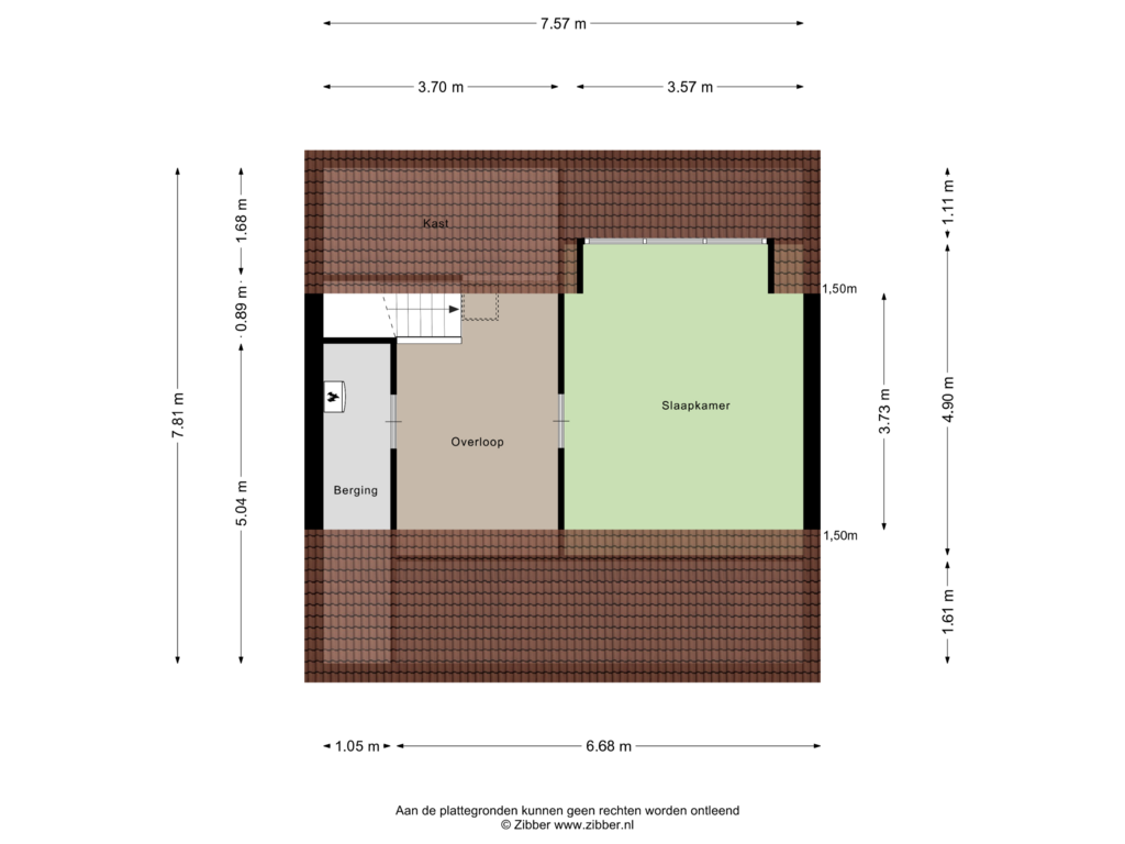 View floorplan of Zolder of Kruisstraat 21