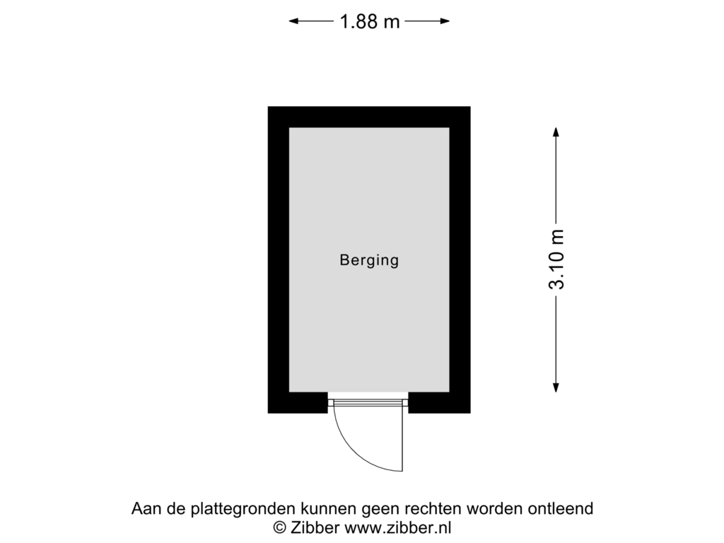 View floorplan of Berging of Kruisstraat 21