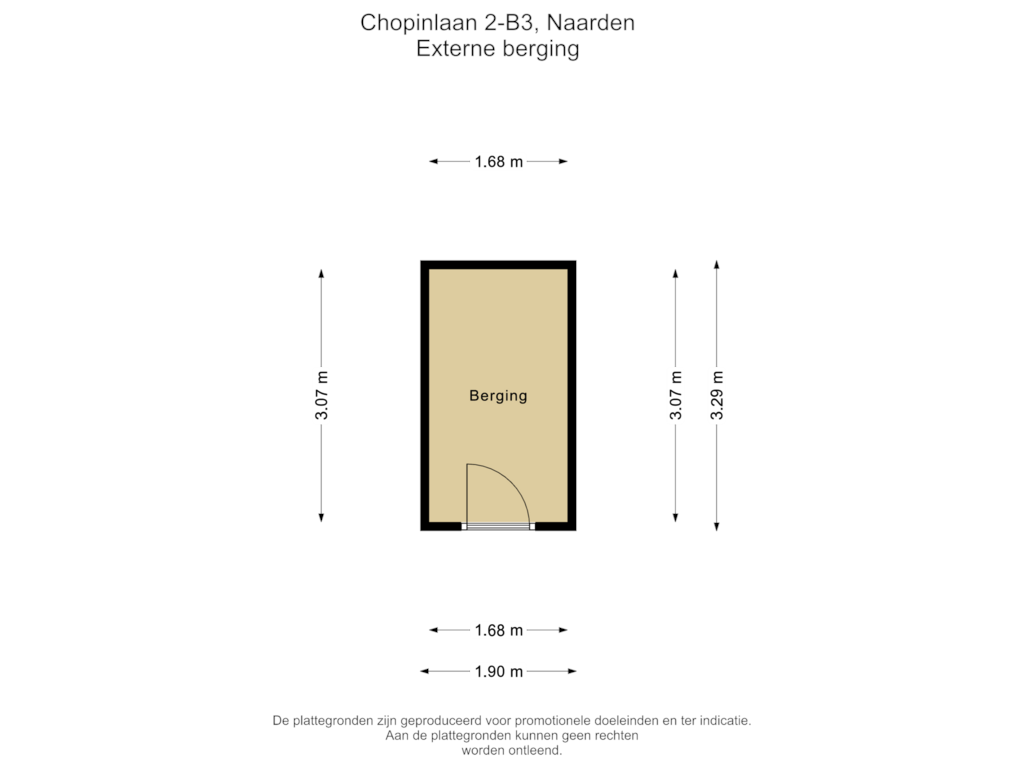 Bekijk plattegrond van Externe berging van Chopinlaan 2-B3