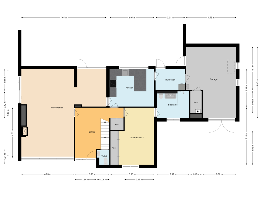 View floorplan of Begane grond of Delfland 27