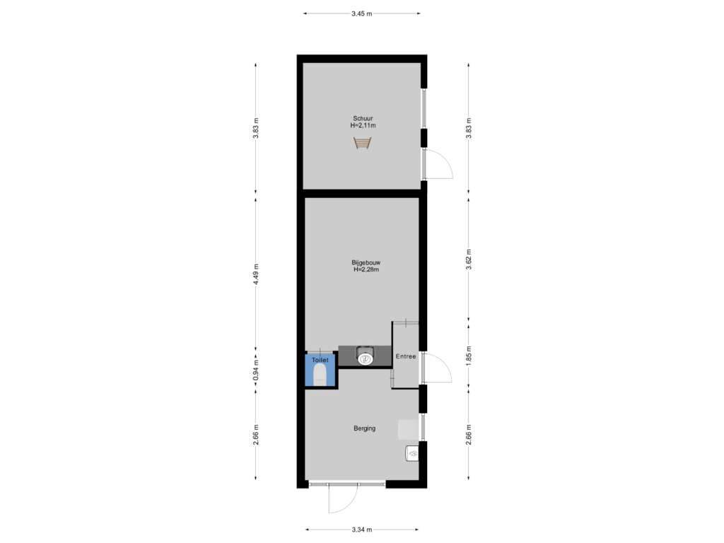 Bekijk plattegrond van Bijgebouw van van Bennekomweg 41