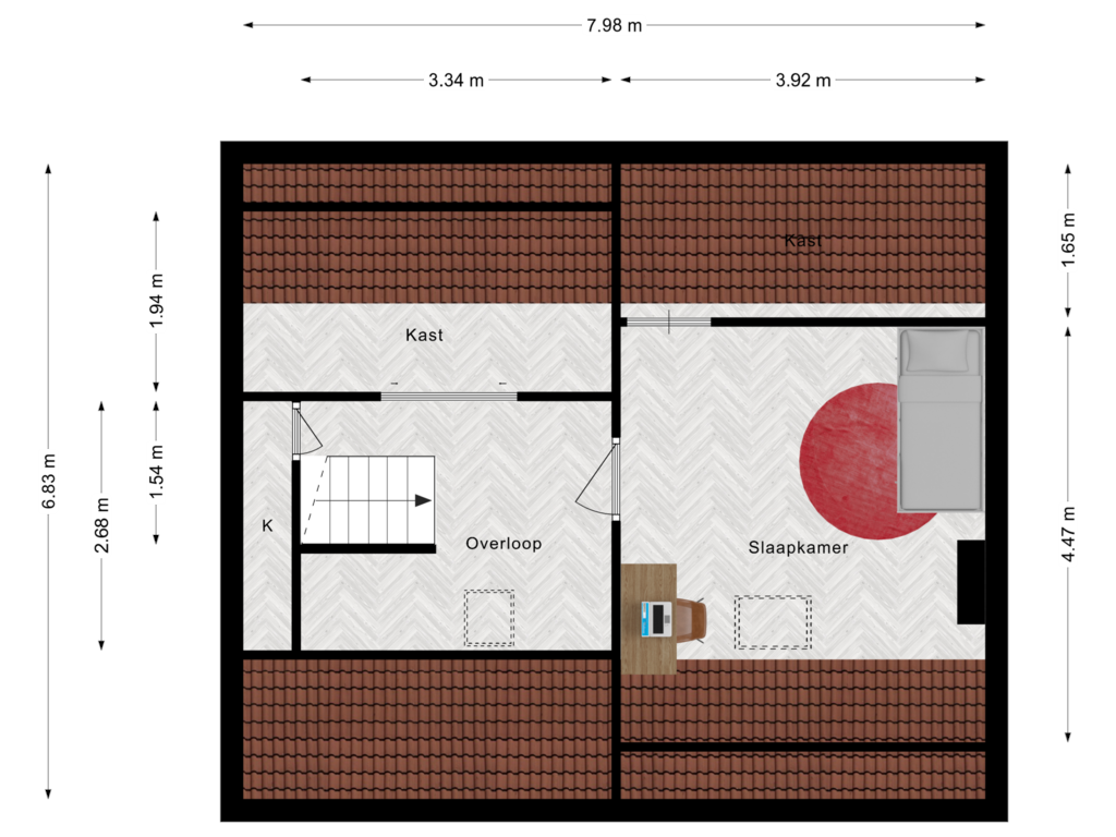 View floorplan of Tweede verdieping of Beatrixlaan 37