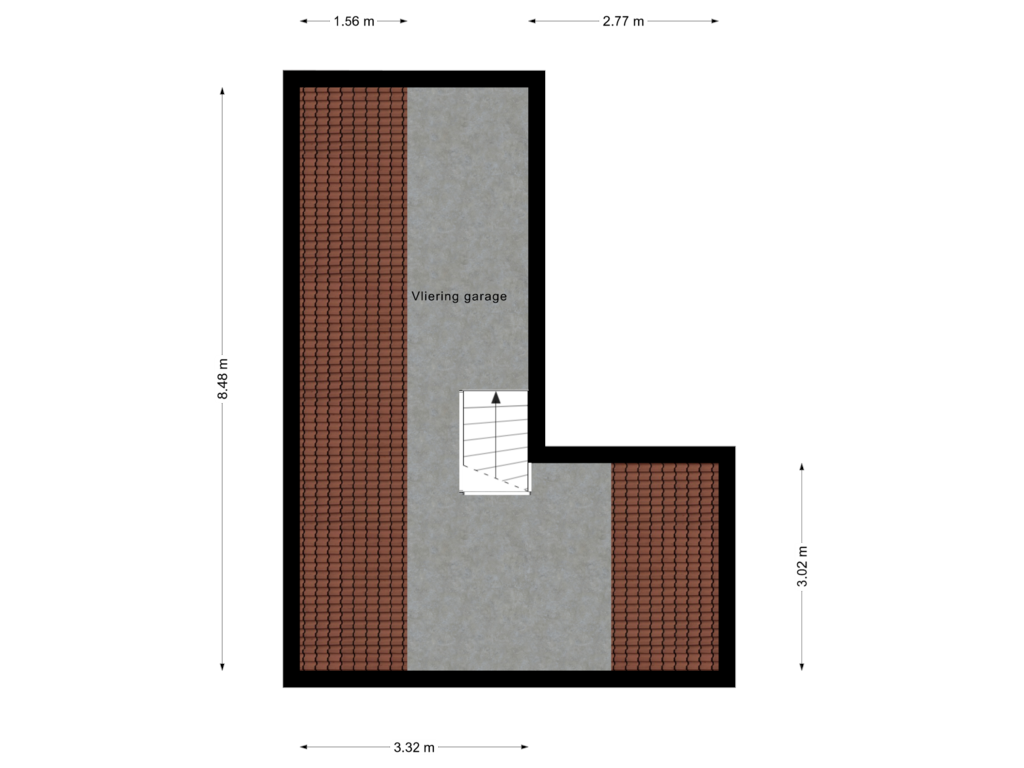 View floorplan of Vliering garage of Beatrixlaan 37