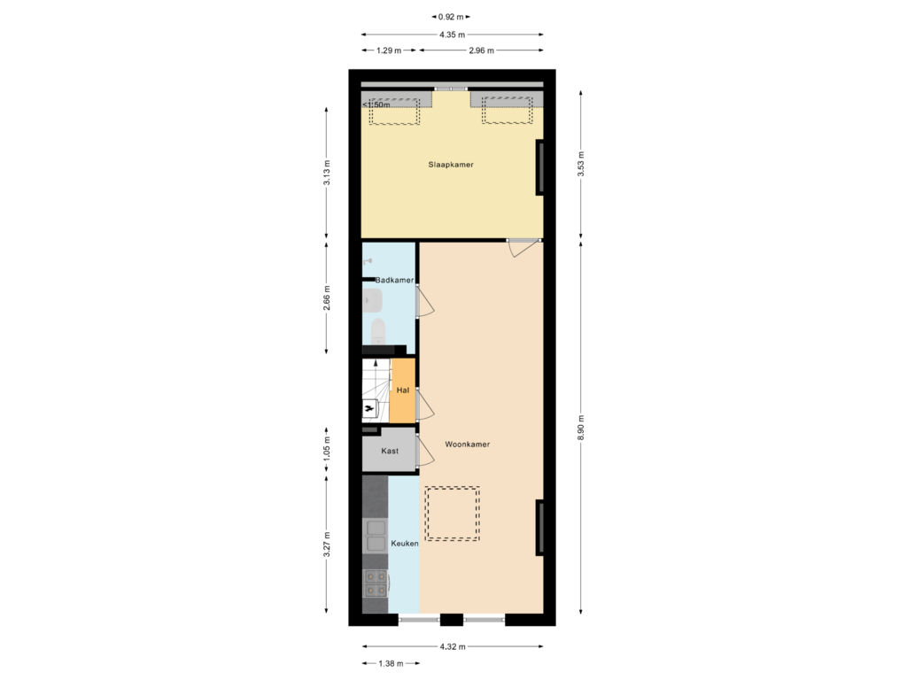 Bekijk plattegrond van Appartement van Hugo de Grootkade 6-4