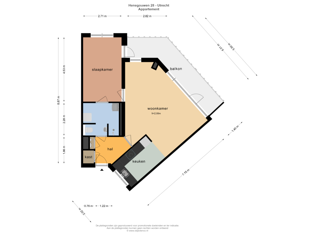 Bekijk plattegrond van Appartement van Henegouwen 28