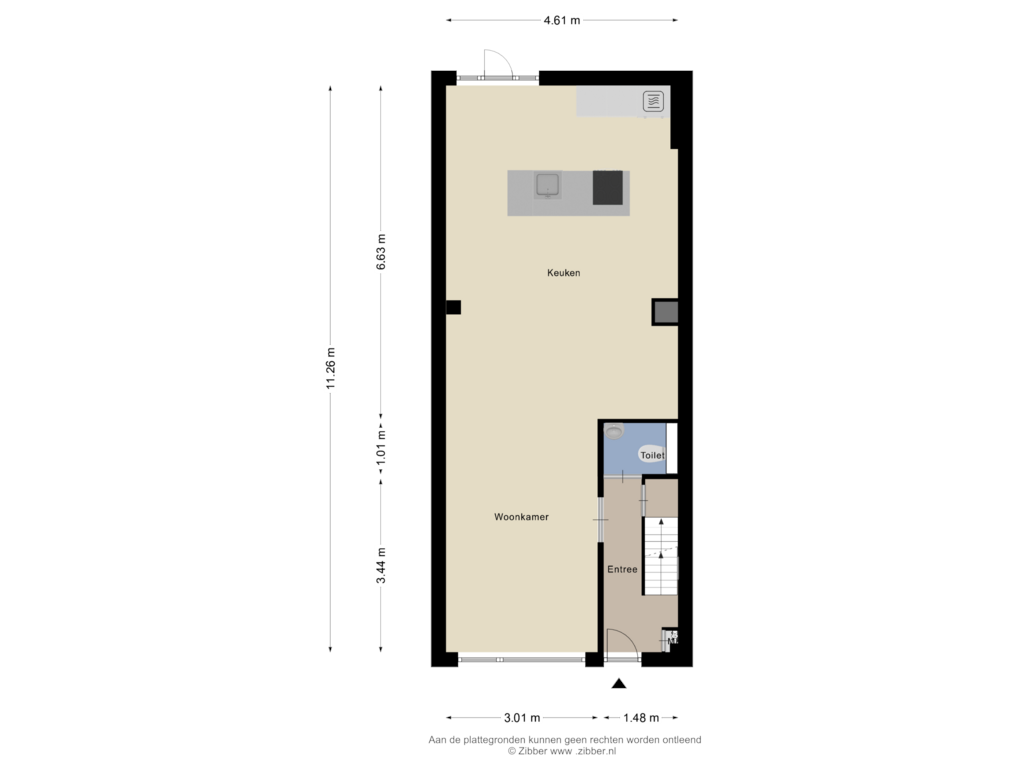 View floorplan of Begane grond of Oosterstraat 20