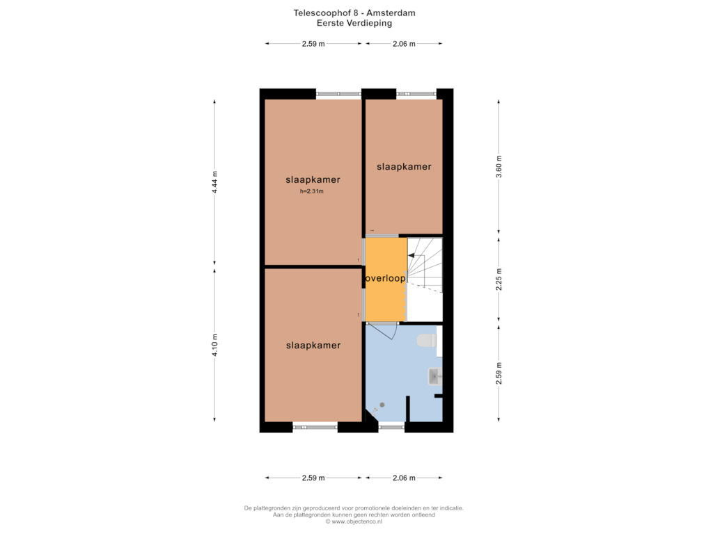 Bekijk plattegrond van EERSTE VERDIEPING van Telescoophof 8