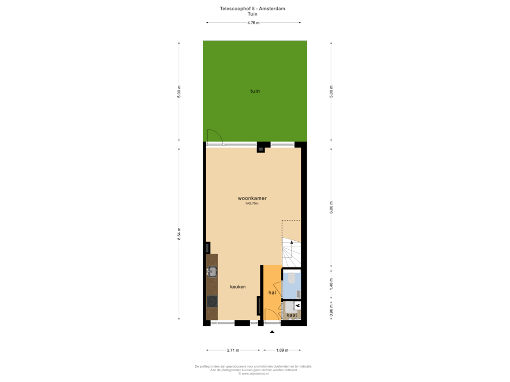 Bekijk plattegrond van TUIN van Telescoophof 8