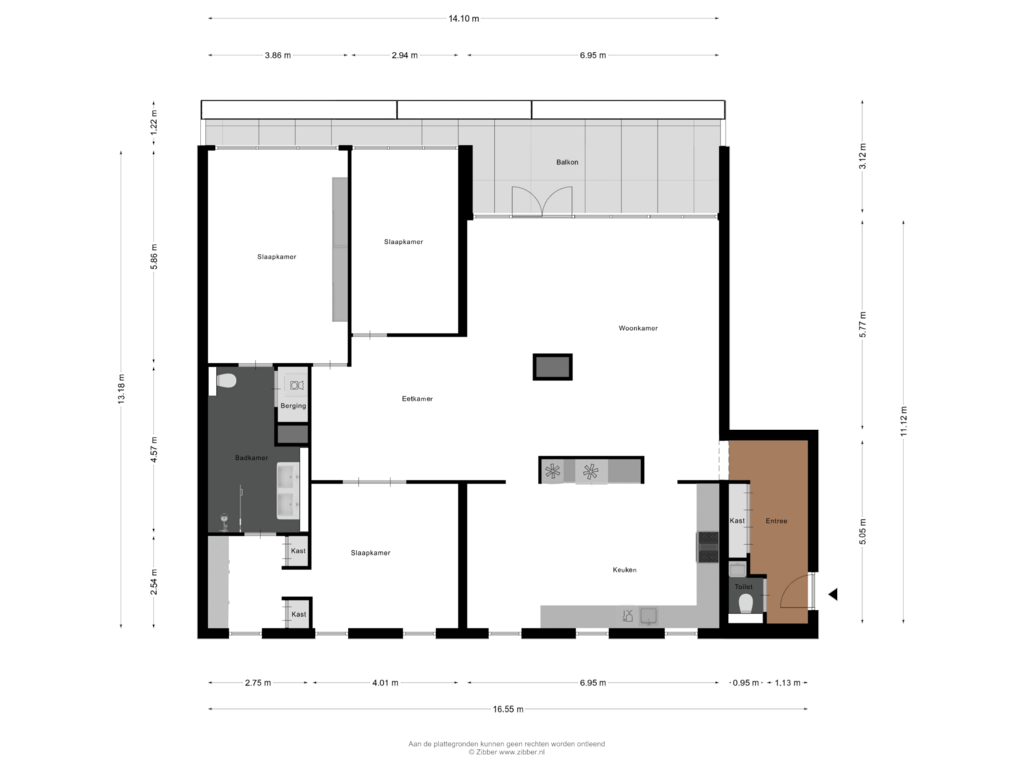 View floorplan of Appartement of Onderwijsboulevard 568