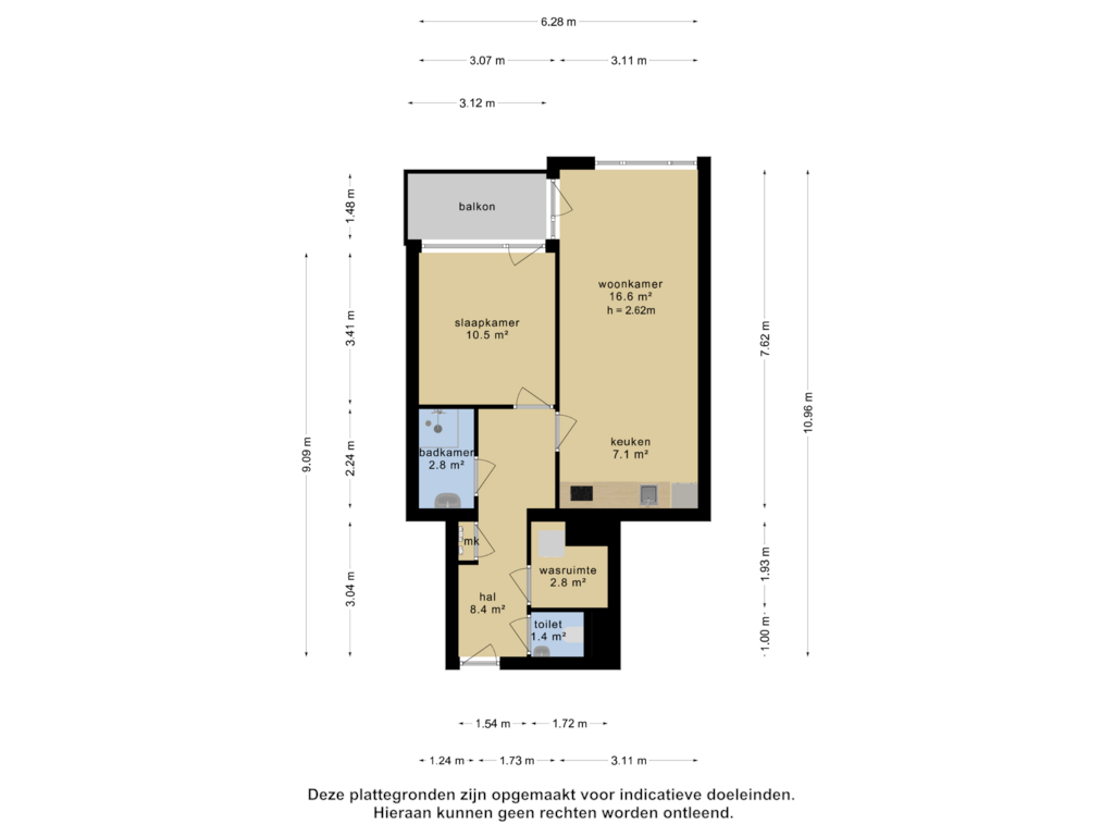 Bekijk plattegrond van appartement van Galileistate 167