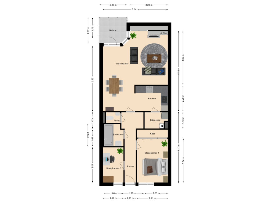 View floorplan of Appartement of Promenade 33