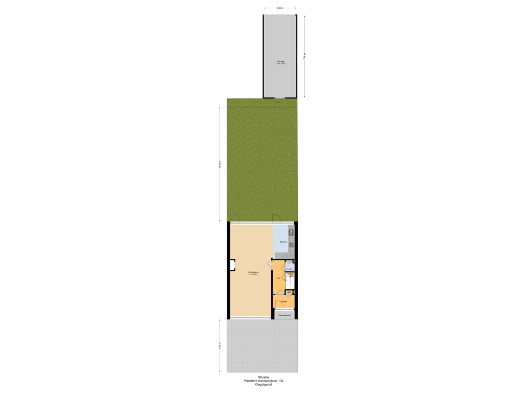 Bekijk plattegrond van Situatie van President Kennedylaan 134