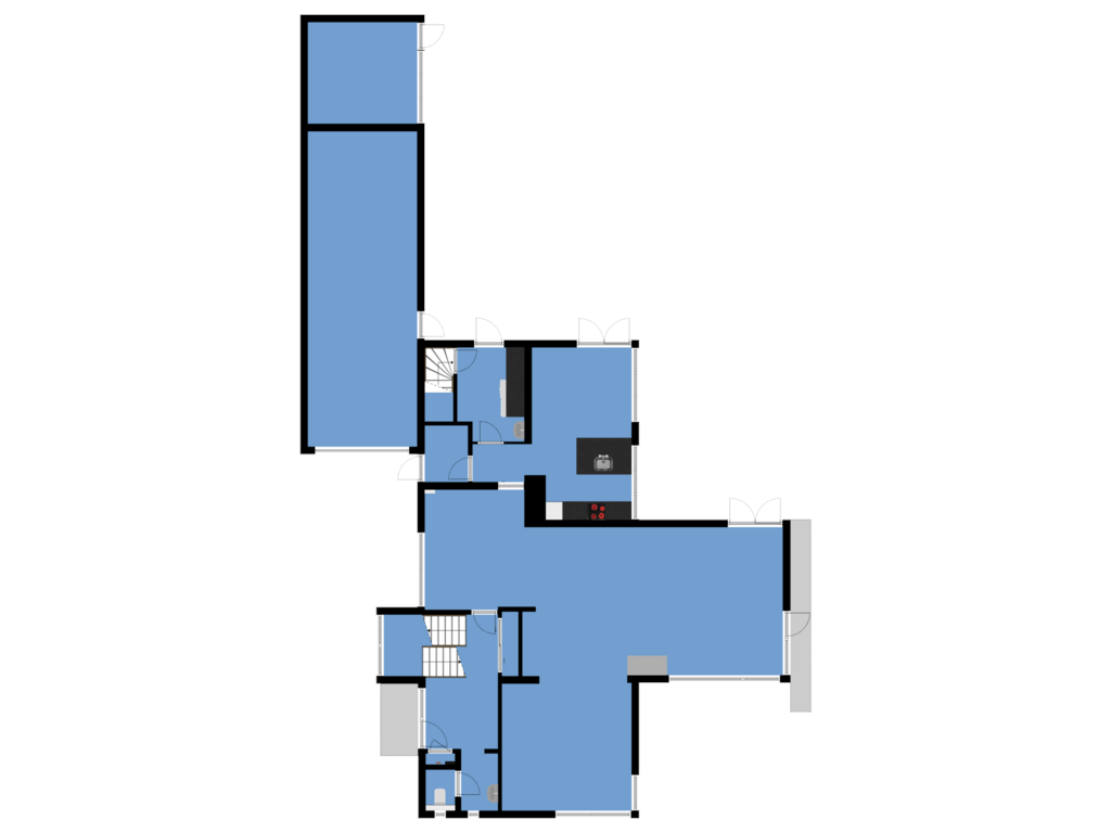 Bekijk plattegrond van Begane grond van Kerklaan 54-A