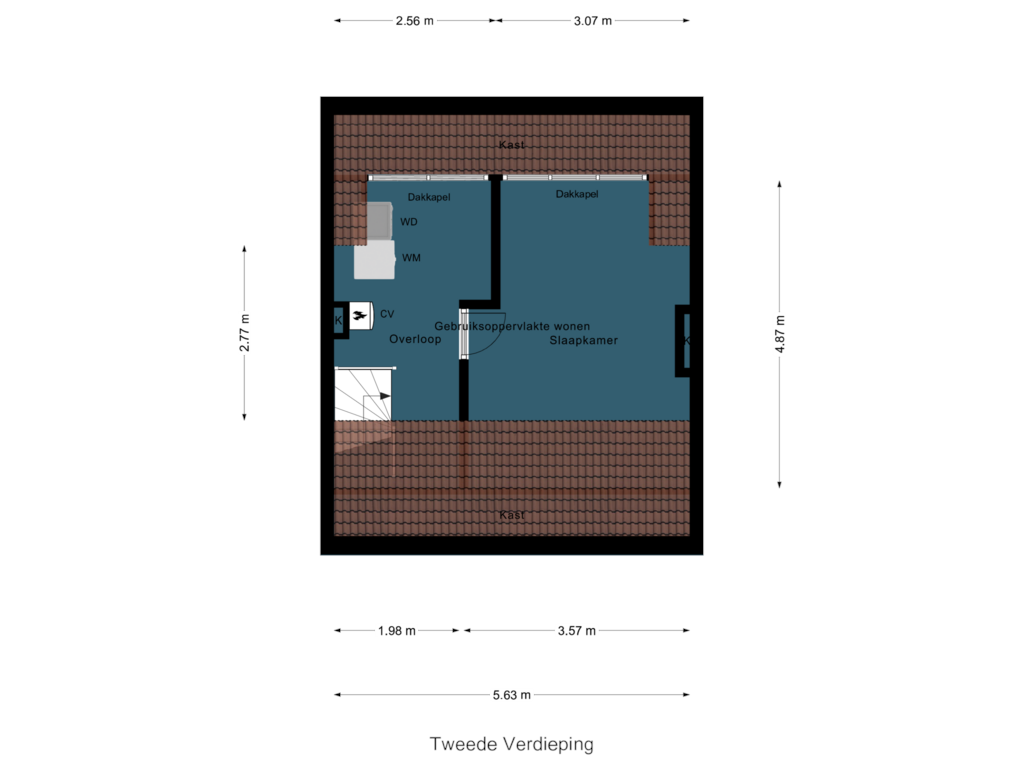 Bekijk plattegrond van Tweede Verdieping van Arcadialaan 41