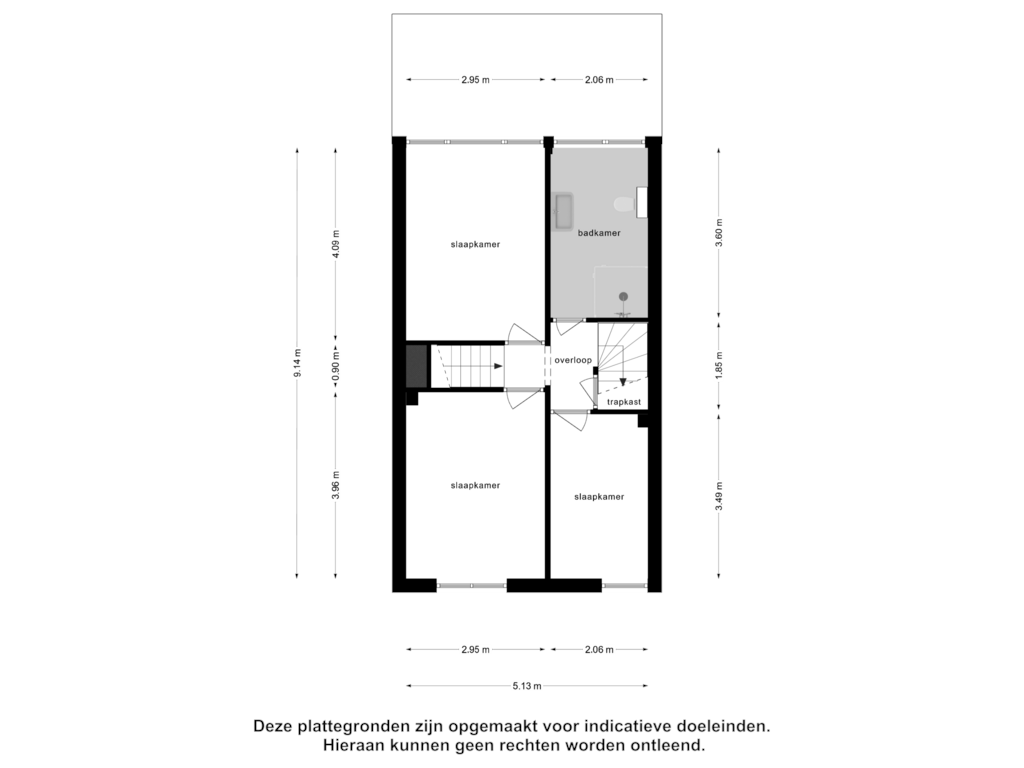 View floorplan of Eerste Verdieping of Lommerbaan 54