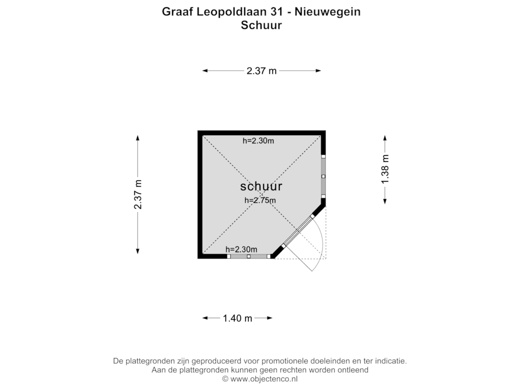 Bekijk plattegrond van SCHUUR van Graaf Leopoldlaan 31