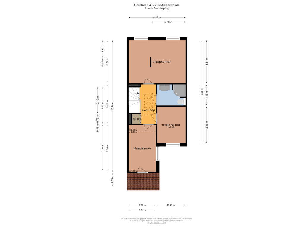 Bekijk plattegrond van EERSTE VERDIEPING van Goudzeelt 40