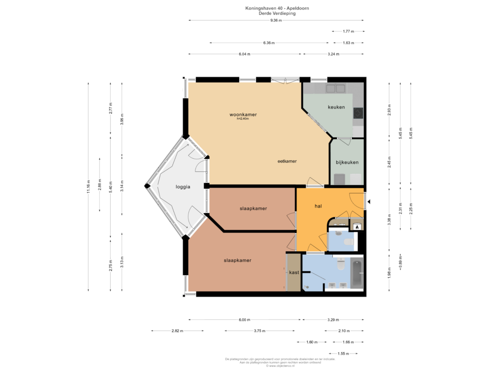 View floorplan of DERDE VERDIEPING of Koningshaven 40