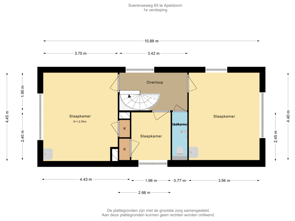 Bekijk plattegrond van 1e verdieping van Soerenseweg 95