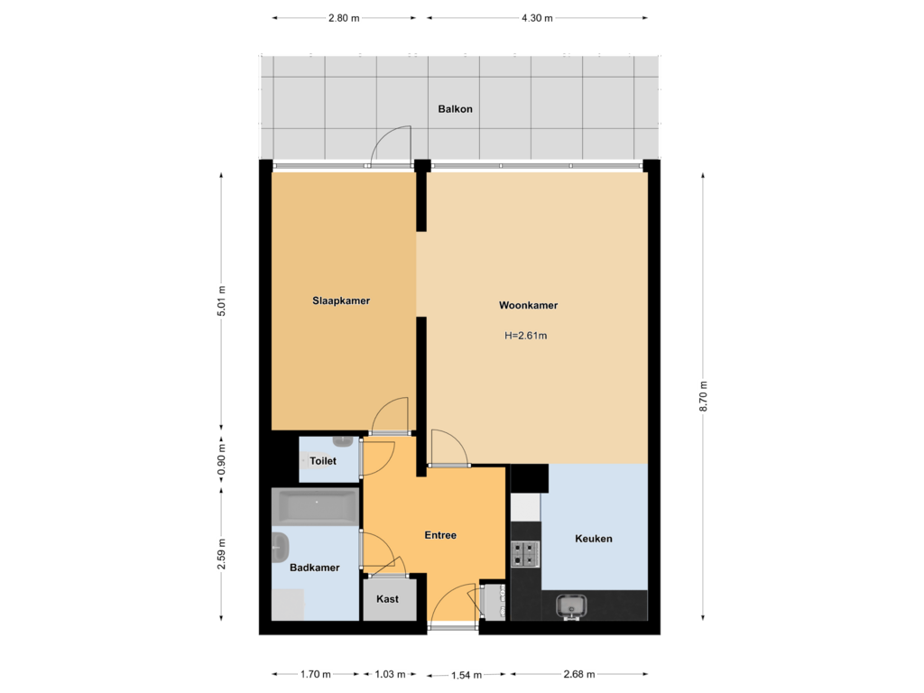 View floorplan of First floor of Max Havelaarlaan 329-A