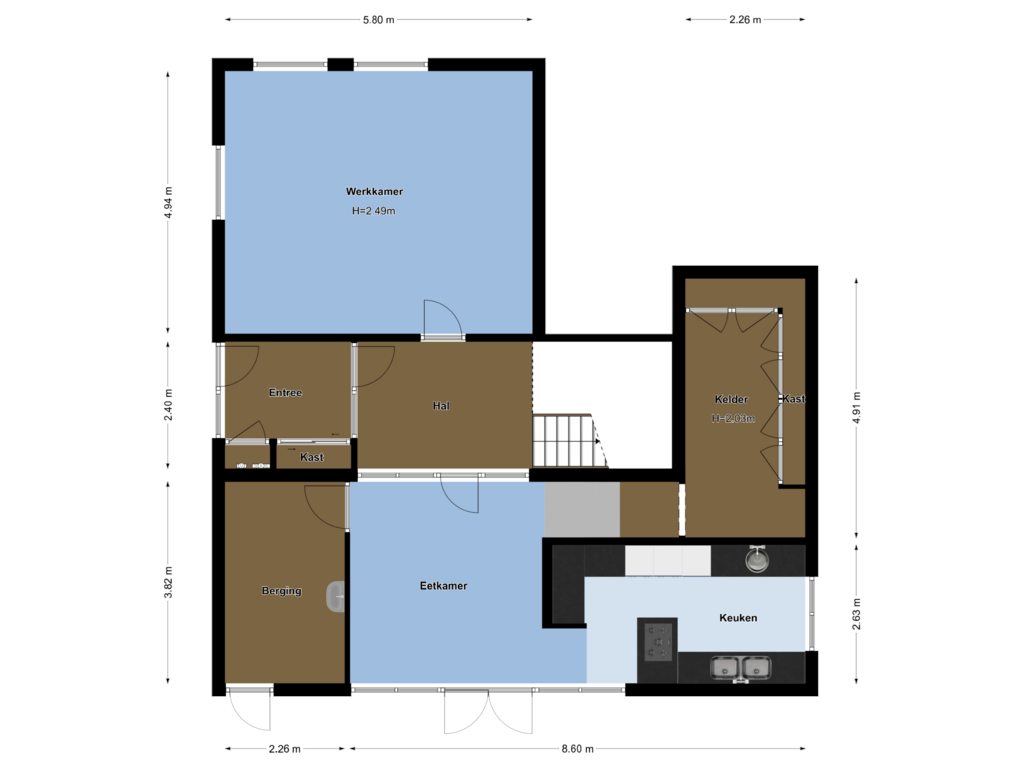 View floorplan of Begane Grond of Straatweg 183