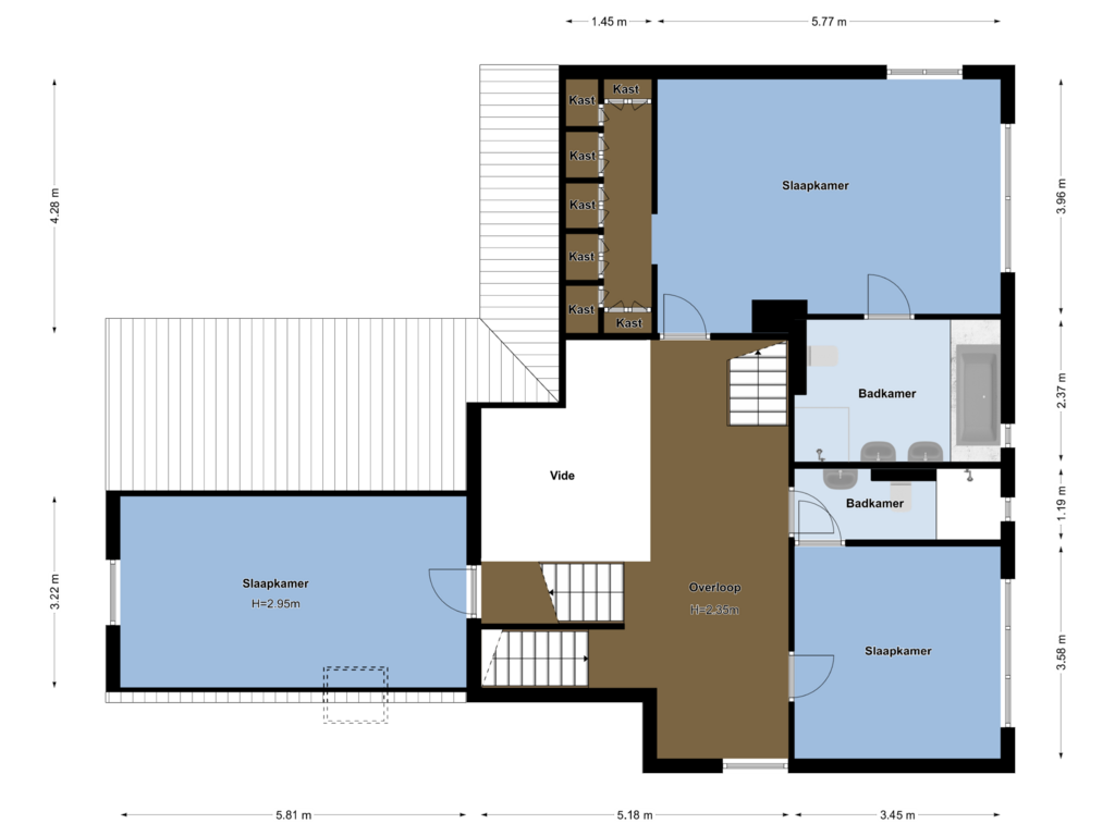 View floorplan of Tweede Verdieping of Straatweg 183