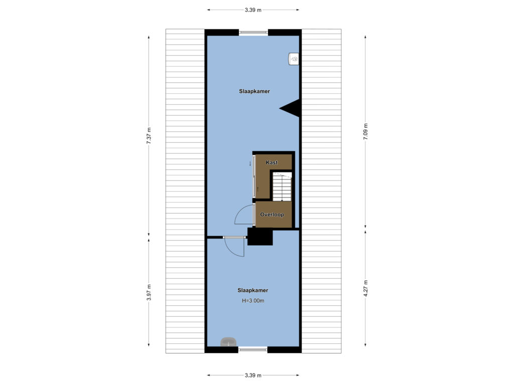 View floorplan of Derde Verdieping of Straatweg 183