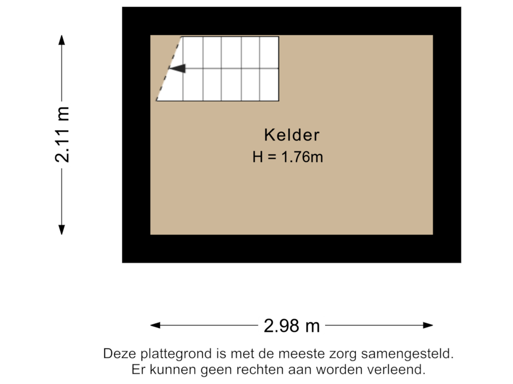 Bekijk plattegrond van Kelder van Zevenmeersveenweg 2