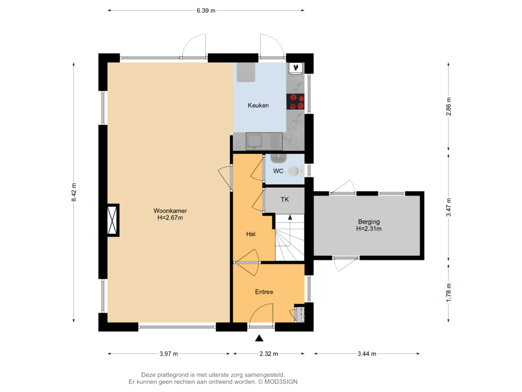 Bekijk plattegrond van Begane Grond van Kromhoutstraat 54