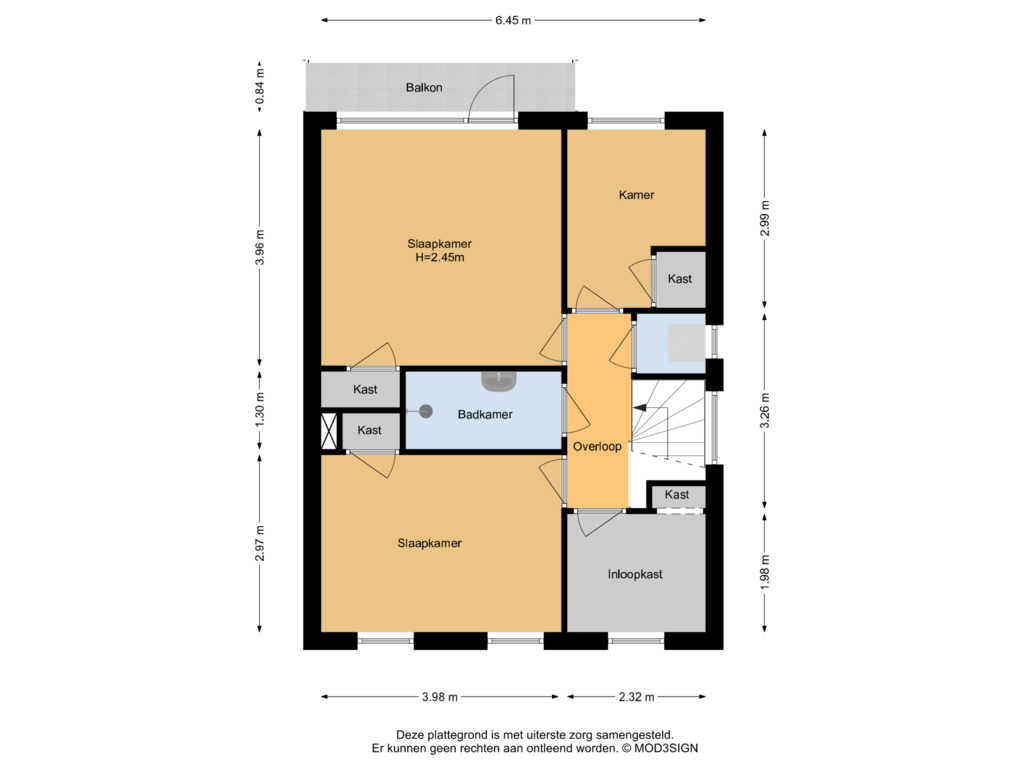 Bekijk plattegrond van 1e Verdieping van Kromhoutstraat 54