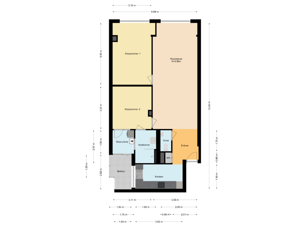 View floorplan of Appartement of Meander 203