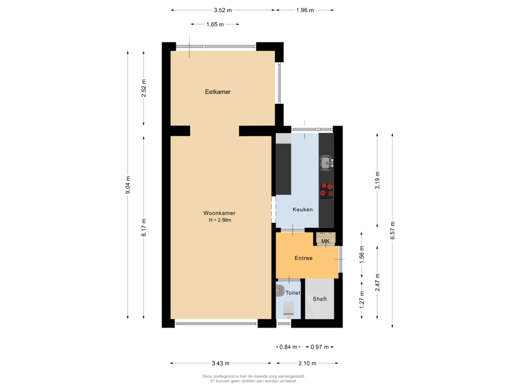 Bekijk plattegrond van Begane grond van Piet Heinstraat 8