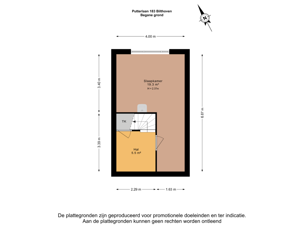 View floorplan of Begane grond of Putterlaan 183