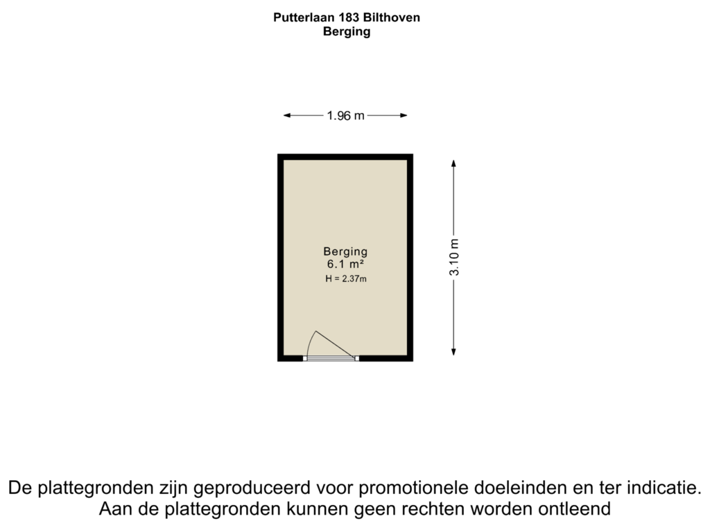 View floorplan of Berging of Putterlaan 183